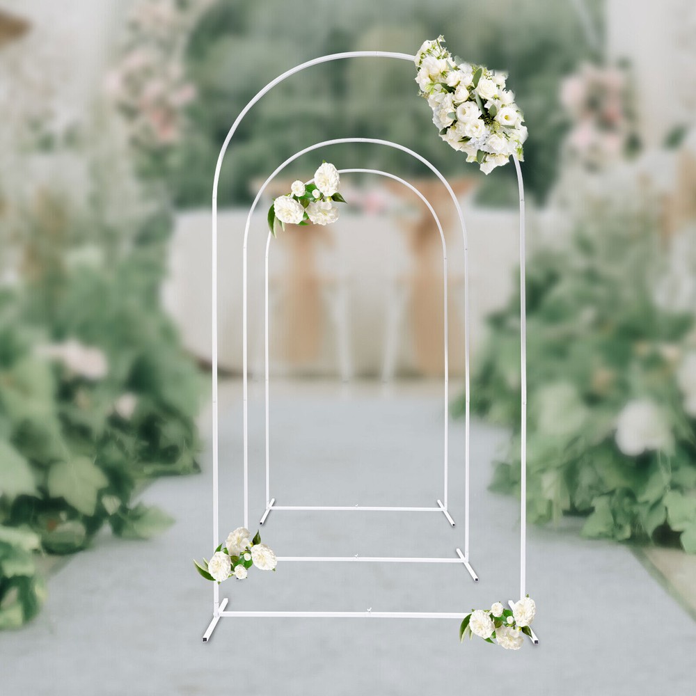 3 Pcs Metal Stand Wedding Arch Backdrop Stand For Ceremony Party Yard Home Decor