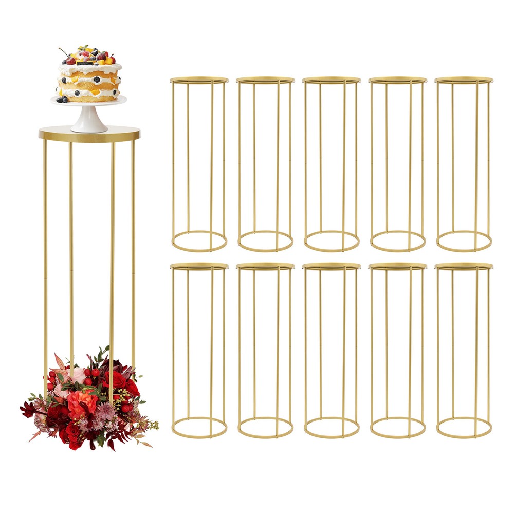 10Pcs Gold Metal Flower Stands for Wedding Centerpieces & Table Decor