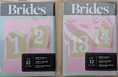 BRIDES Rustic Chic Table Numbers 1-12, 13-24 – White/Brown Fold & Stand Wedding