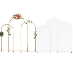 Spandex Arch Cover Zippered Archway Backdrop for Wedding Party Photoshoot4-7.2FT