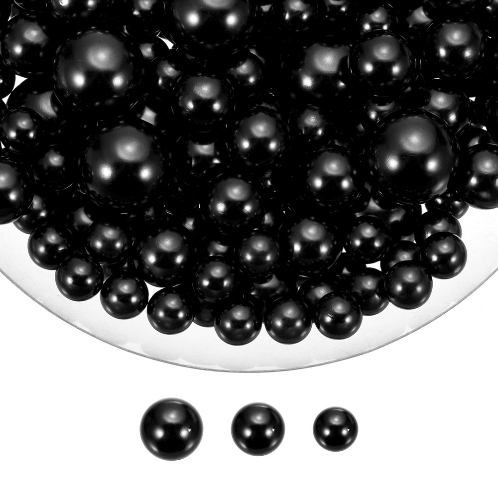 150 Pcs Pearl Bead for Vase Filler, 20/14/10mm Floating Beads(Black)