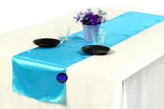 MDS 5 PCS Satin Table Runners 12 x 108 Inch 5 PCS (12 x 108 Inch) Turquoise