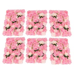 6-Pack Artificial Flower Wall Panels 40 × 60 cm Dark Pink Floral Backdrop