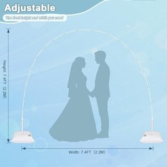 Balloon Arch Kit, 7.4FT High&10FT Wide Adjustable Glass Fiber Balloon White