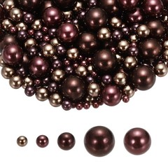 4/6/8/12/14mm Pearl Bead for Vase Filler, 600 Pcs Floating Beads, Brown