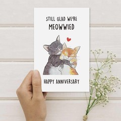 Funny Anniversary Cards Gifts for Husband Wife, Romantic Cats Anniversary Car…