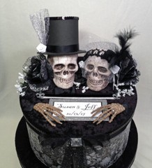 Gothic Wedding,card box,skull,personalized,black,gothic wedding decoration,bling