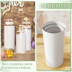 5Pcs Cylinder Stands for Party Pedestal Display Plinth Pillars for Wedding Decor