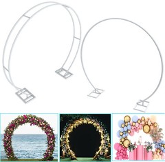 2.2M 2.4M Circle Wedding Arch Single/Double Rail Flower Balloon Garland Arch Dec