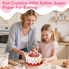 Edible Paper 25pcs A4 11.7″ x 8.3″ Edible Frosting Sheets for Printer, Printa…