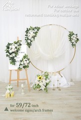 BMQDSM Wedding Arch Flowers Artificial Floral Swag Set White Green 2PCS