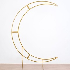 Gold 7.5 feet Metal Floral Display Frame Crescent Moon BACKDROP STAND Arch Party