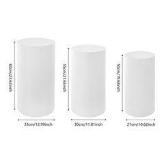 3 Piece Round Cylinder Pedestal Stands For Party Wedding Party Display Decor