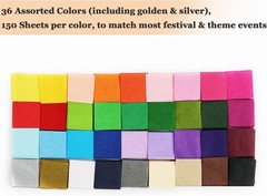 Simetufy 5400 Pcs 1 Inch Tissue Paper Squares, 36 Assorted 1 x 1 Inch, berry