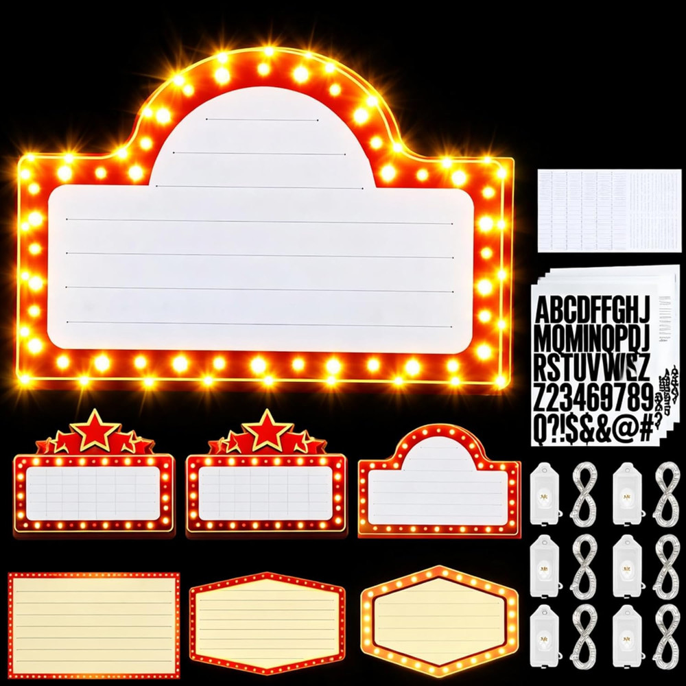 Colorful LED Wedding Bottle Service Signs – 6 Pack Marquee Props