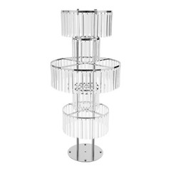 5-Tier Acrylic & Iron Flower Stand Silver 110 cm Wedding Centerpiece