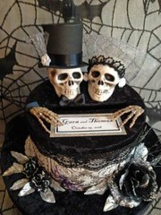Gothic Wedding,card box,skull,personalized,black,halloween wedding decoration