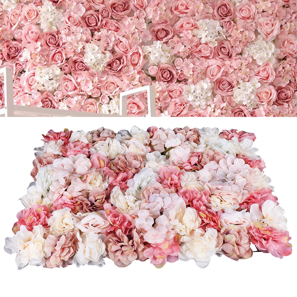 6*Flower Wall Panel Party Artificial Wedding Bouquet Decor Romantic Rose Flower
