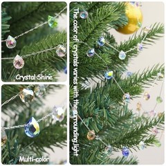 Christmas Garland, 9.8Ft Crystal Glass Beads Strands, 100pcs 10mm Multi Color