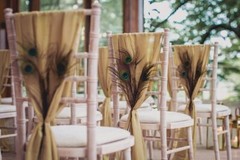 CHAIR COVER WEDDING DÉCOR DRAPING CHIFFON VERTICAL DRAPES VARIOUS COLOURS