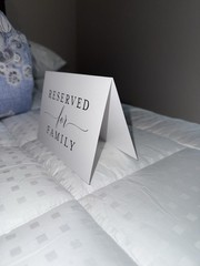 RESERVED for FAMILY Wedding Ceremony Sign Cards – 20-Pack Tent Fold Table Signs