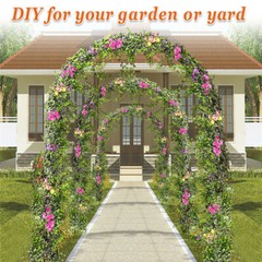 7.5ft Steel Garden Arch Trellis Arbor Climbing Plant Flower Wedding Frame Decors