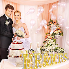 6 Pcs Mr and Mrs LED Sign Wedding Decor Sweetheart Table Decoration Mr and Mrs