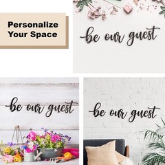 Vivegate Be Our Guest Sign Metal Wall Art Decor – 43″X10″ Black Ideas Be Our …