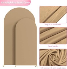 Elegant Khaki Spandex Arch Covers – Perfect for Wedding & Party Backdrops