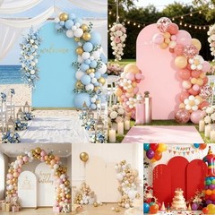 Arch Backdrop Cover Set of 2(7.2FT+6FT), Spandex Fitted Arch 7.2+6 FT Pink