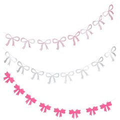 1 Set Durable Mother Day Hanging Bow Garland for Bridal Shower Office Home Decor