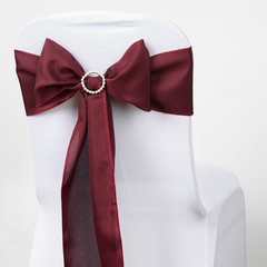 10 Burgundy Polyester CHAIR SASHES Ties Bows Wedding Party Ceremony Decorations
