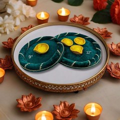 Shaadi Walay Green Mehndi Plate / Thali / Tray | Wedding | (Pack of 4 plates)