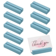 8 Pcs Wood Place Card Holders for Food Signs, Blue-Grey