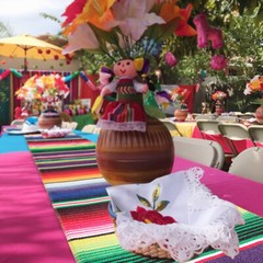 2Pack 14″ x 108″ Mexican Serape Table Runner Fiesta Party Decorations Tablecloth