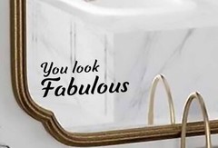 You Look Fabulous Inspirational Quote Mirror Wall Stickers Black Gloss Vinyl …