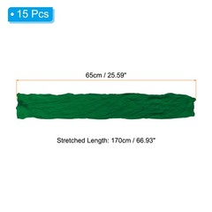 15Pcs Stocking Flower Fabric 65cm/26″ for DIY Mesh Flowers Making, Dark Green