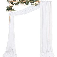 H 6/10m Chiffon Fabric Curtains Wedding Bow Ceremony Reception Party Stage