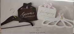 Bride & Groom Hanger & Sign Set Wedding Bridal Gown Tux Style Me Pretty New