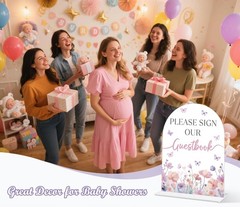 Please Sign Our Guestbook Sign – Butterfly Baby Shower Sign, 1 Pack Arch Acry…