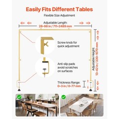 Uimoso Adjustable Table Arch Stand with Clamps for Party Decorations