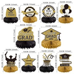 10PCS Graduation Decorations Class of 2025 Centerpieces, Congrats Grad Honeyc…