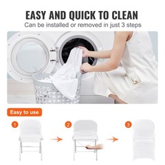 Uimoso 50PCS White Stretch Spandex Chair Covers for Weddings,Parties, and Dining