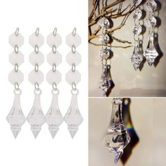 10x Acrylic Crystal Beads Pendant Prism Garland Hanging Chandelier Light Decor