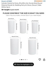 3Pcs/5Pcs Round Cylinder Pedestal Stand for Wedding Party Display Stand Decor