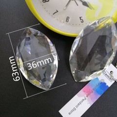 10Pcs 60mm Clear K9 Crystal Horse-Eye Drop Prism Pendant Lamp Lighting Parts