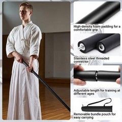 Collapsible Bo Staff 4ft & 6ft – Foam-padded Martial Arts Training Staff, Esc…