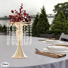10PCS Flower Stands, 10.23″ Tall Crystal?Flower Stand, Flower Arrangement Stand