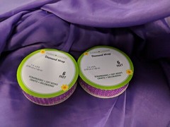 Lot Of 2 Fuchsia Purple Diamond Rhinestone Bling Craft Ribbon Wrap- 1 in x 6 ft