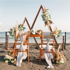 2 Pack Triangle Wooden Wedding Arch Oversized Ceremony Archway Backdrop Frame